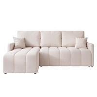 ECKSOFA LUPOO mit Schlaffunktion und Bettkasten Creme - Creme, Holzwerkstoff/Kunststoff (213/152cm) - Idohome