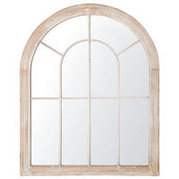 WANDSPIEGEL beige Fensteroptik 69/89 cm Embry - Beige, Metall (69/89/5cm) - Beliani