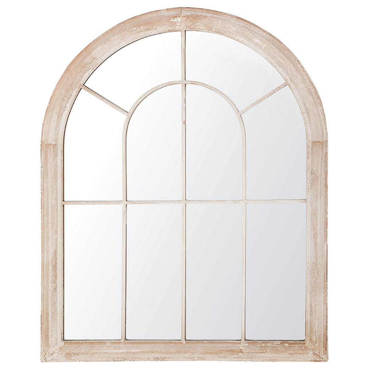 WANDSPIEGEL beige Fensteroptik 69/89 cm Embry - Beige, Metall (69/89/5cm) - Beliani