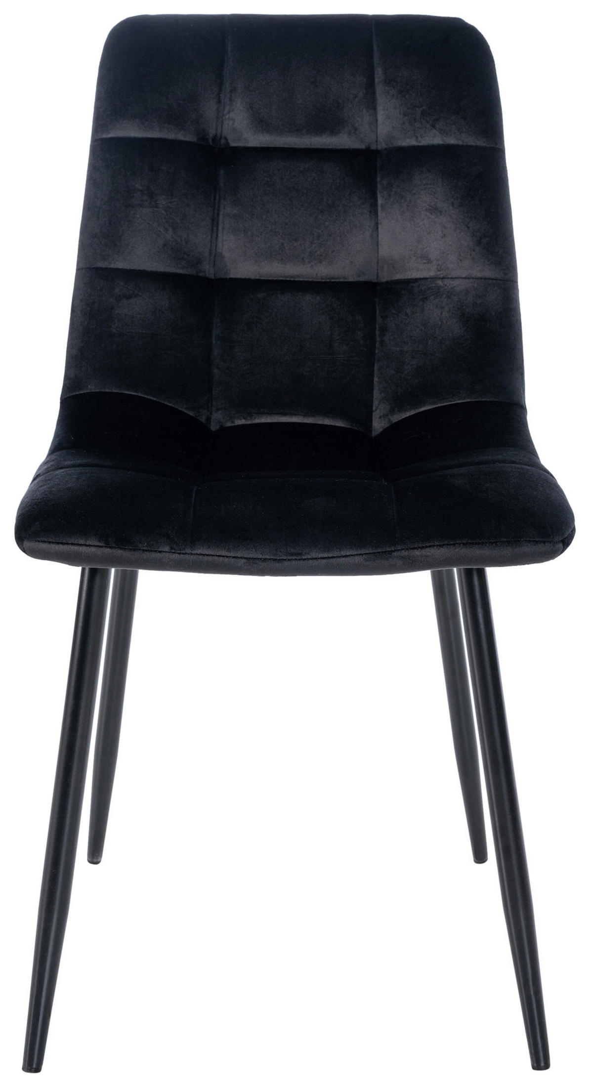 ESSZIMMERSTUHL Atina Samt, Gestell Metall Schwarz Schwarz - Schwarz, Textil/Metall (45/84/55cm) - TPFLiving