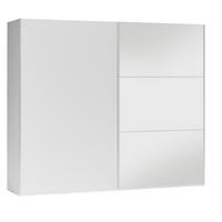 SCHWEBETÜRENSCHRANK IVERN 250/215/65 cm 2-türig mit Spiegel Weiß - Weiß, Holzwerkstoff (250/215/65cm) - MASSENO