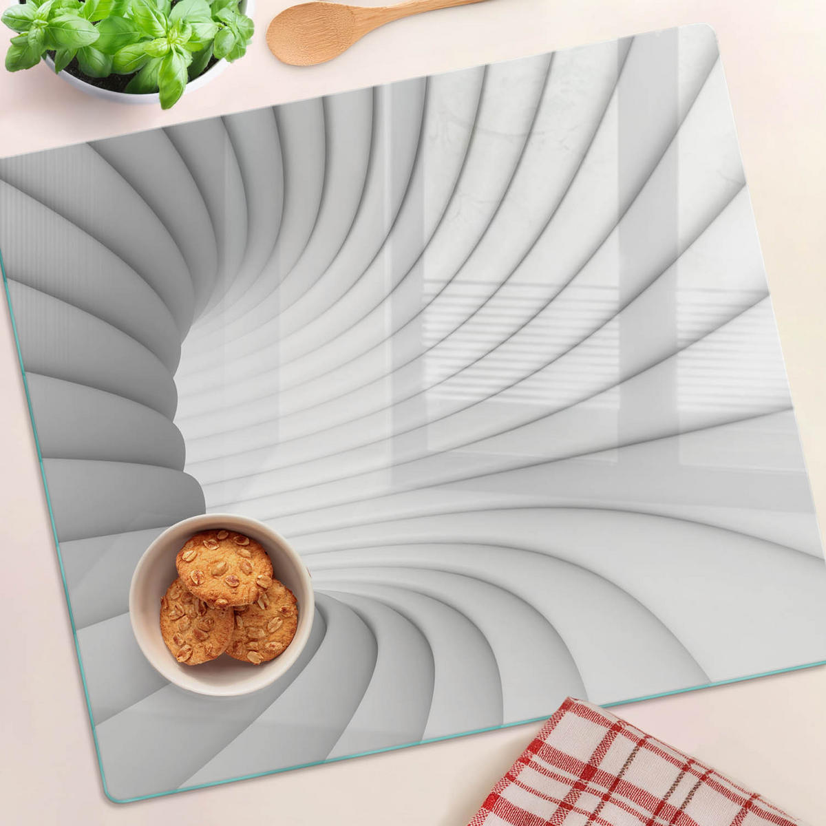 GLASPLATTE 60x52 cm Tunnelzusammenfassung - Multicolor/Orange, Glas (60/0.4/52cm) - TULUP