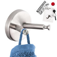 HANDTUCHHAKEN PIAZZA Edelstahl, inkl. Klebeset - Edelstahlfarben, Metall (5.8/5.5/5.8cm) - bremermann