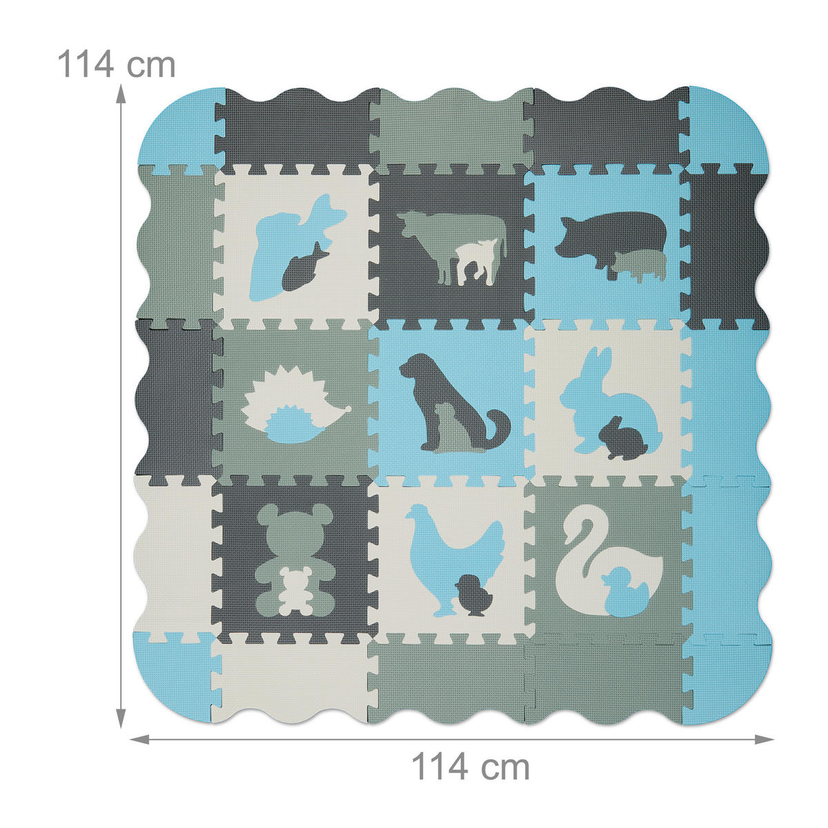 25TLG.PUZZLEMATTE - Multicolor, Textil (30/30cm) - Relaxdays