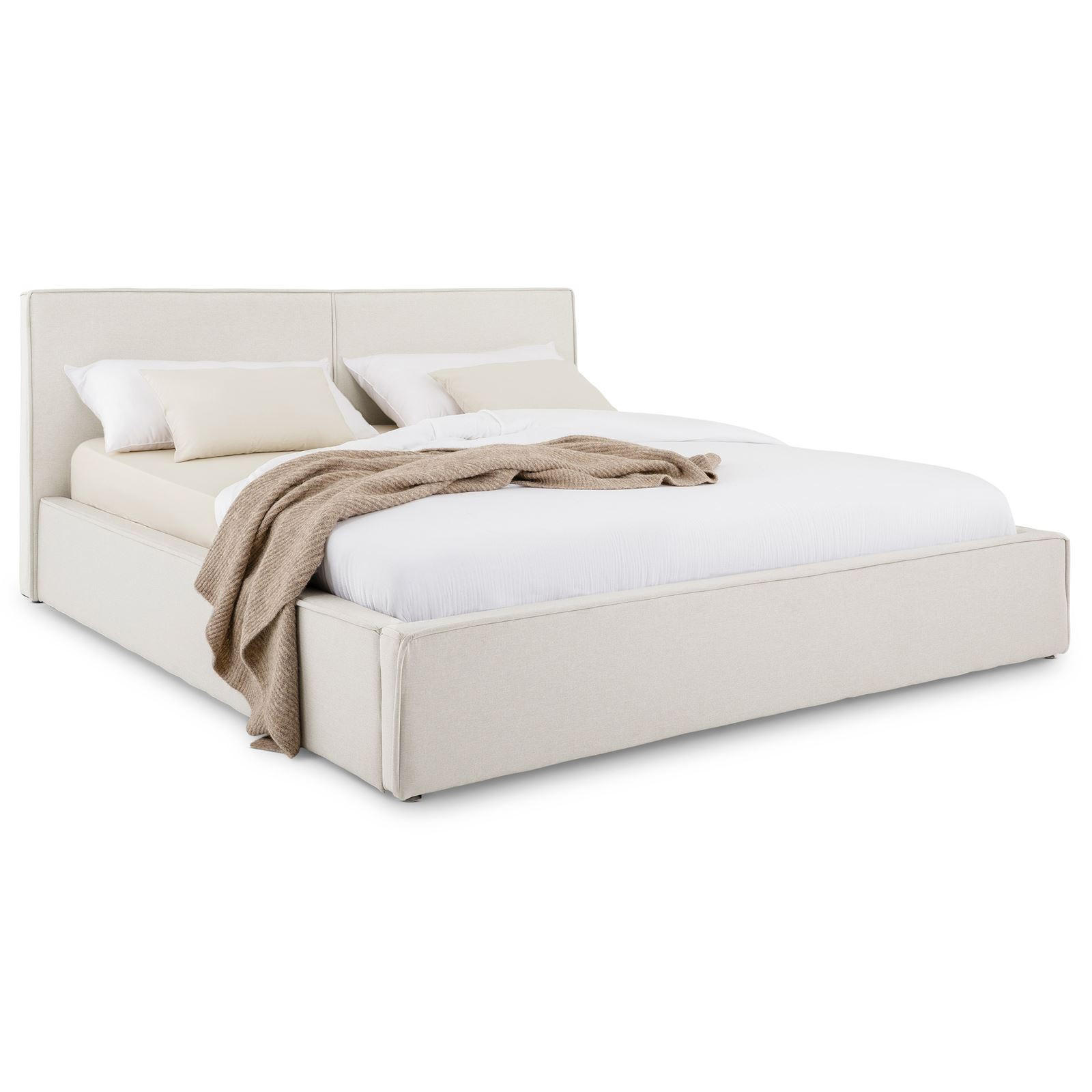POLSTERBETT CALM 160x200 cm cremeweiß - Creme, Textil (160/200cm) - IDIMEX