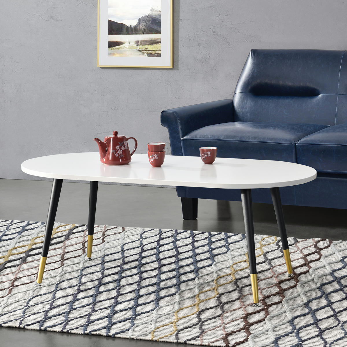 COUCHTISCH Fontana 120/60/47 - Weiß, Holzwerkstoff (60/120/47cm) - [en.casa]