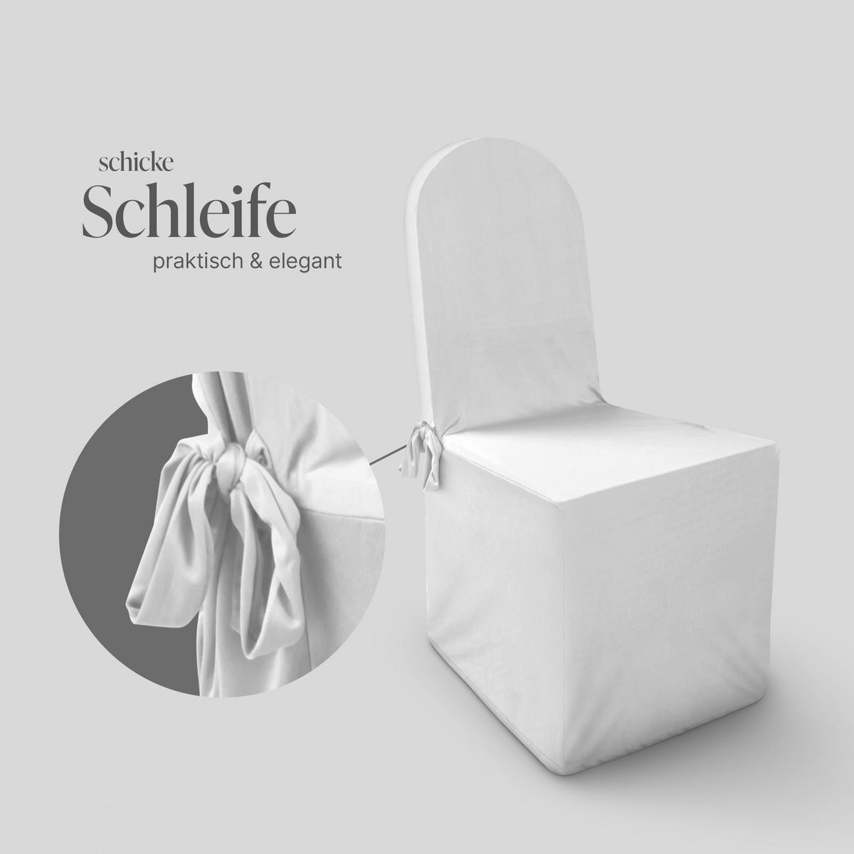 STUHLHUSSE ( Weiß ) - Stretchhusse für runde Stuhllehnen - ( 45 cm x 96 cm ) elastischer Bankett Stuhlbezug - Weiß, Textil (45/96cm) - Bestlivings
