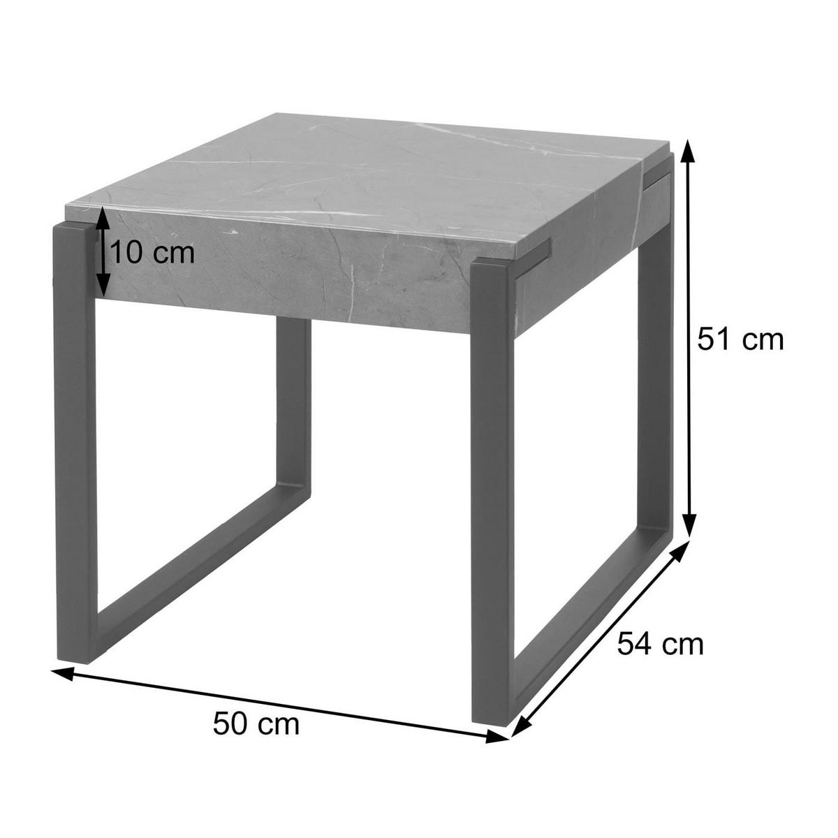 BEISTELLTISCH quadratisch Grau - Grau, Holz (54/50/51cm) - Jamb
