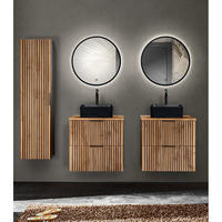 BADMÖBEL-SET 5-TLG. Xanten-56 - Braun, Holzwerkstoff (205/200/47cm) - Lomado