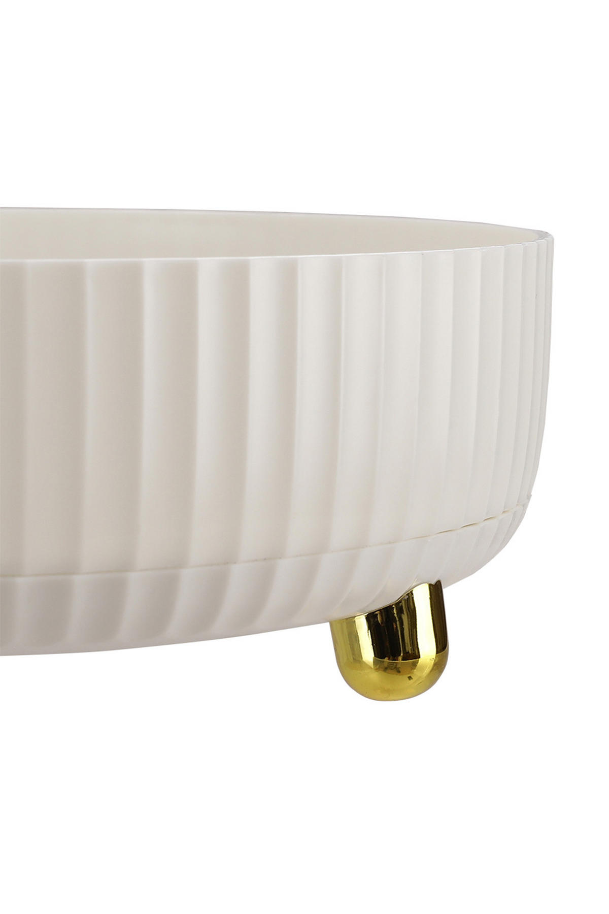 DREHTELLER aus ABS HIPS Kunststoff in Perlweiß Rund 360° drehbar Elegantes Design 28 x 28 x 10 cm - Weiß, Kunststoff (28/10/28cm) - Livingandhome