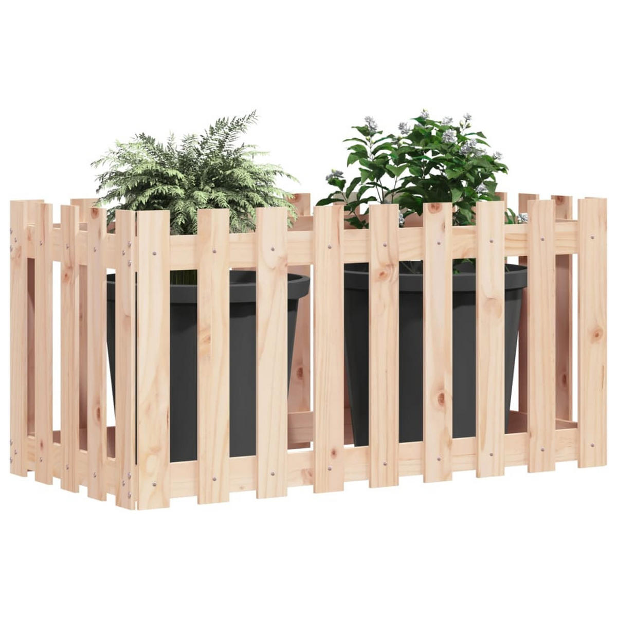HOCHBEET Lattenzaun-Design 100x50x50 cm Massivholz Kiefer - Naturfarben, Holz (100/50/50cm) - furnicato