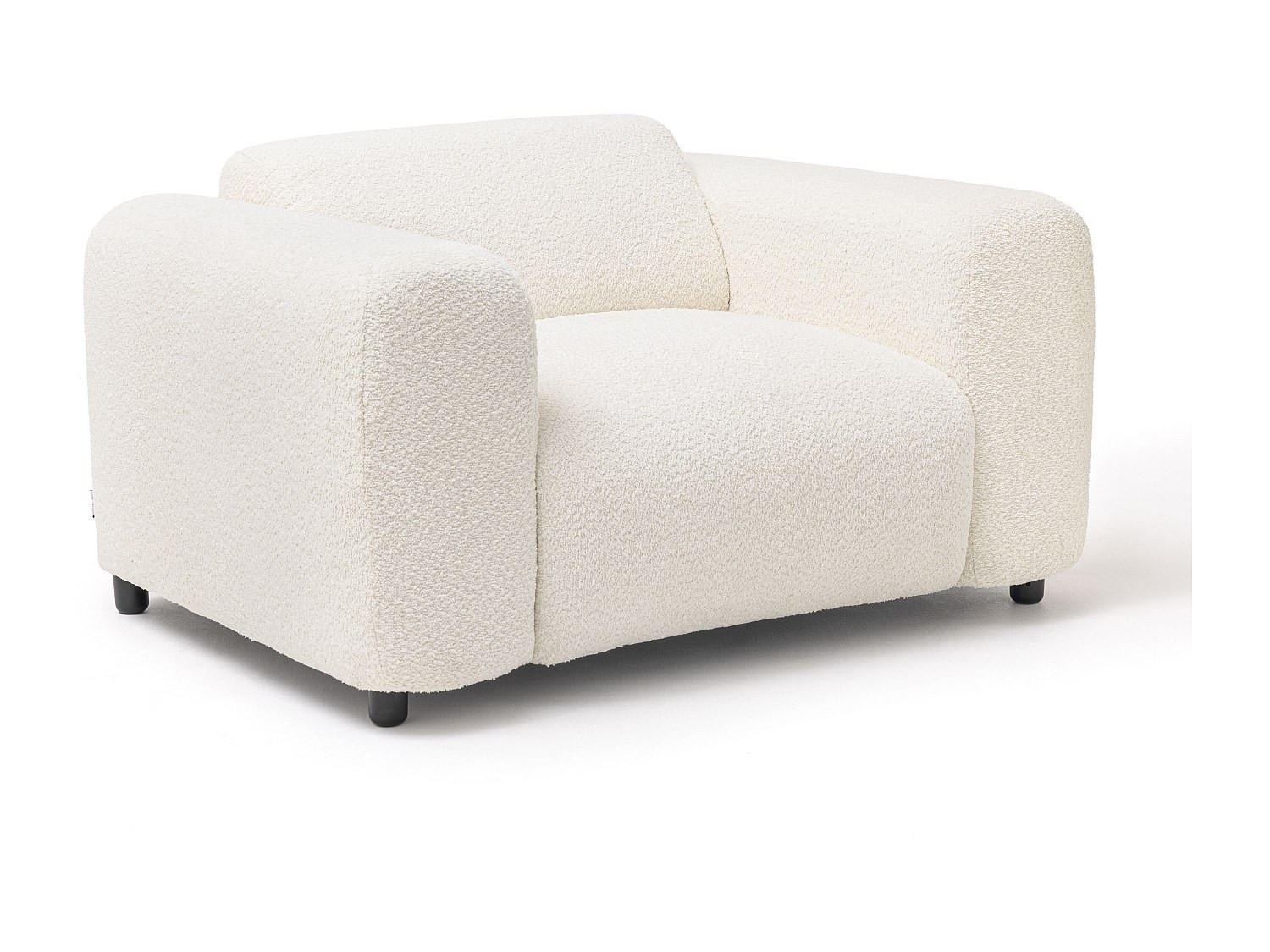 SESSEL - Bouclé-Stoff - Weiß - POGNI - Weiß, Textil (130/67/97cm) - Vente-Unique