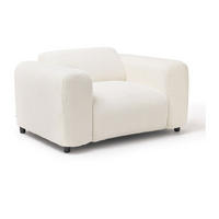 SESSEL - Bouclé-Stoff - Weiß - POGNI - Weiß, Textil (130/67/97cm) - Vente-Unique