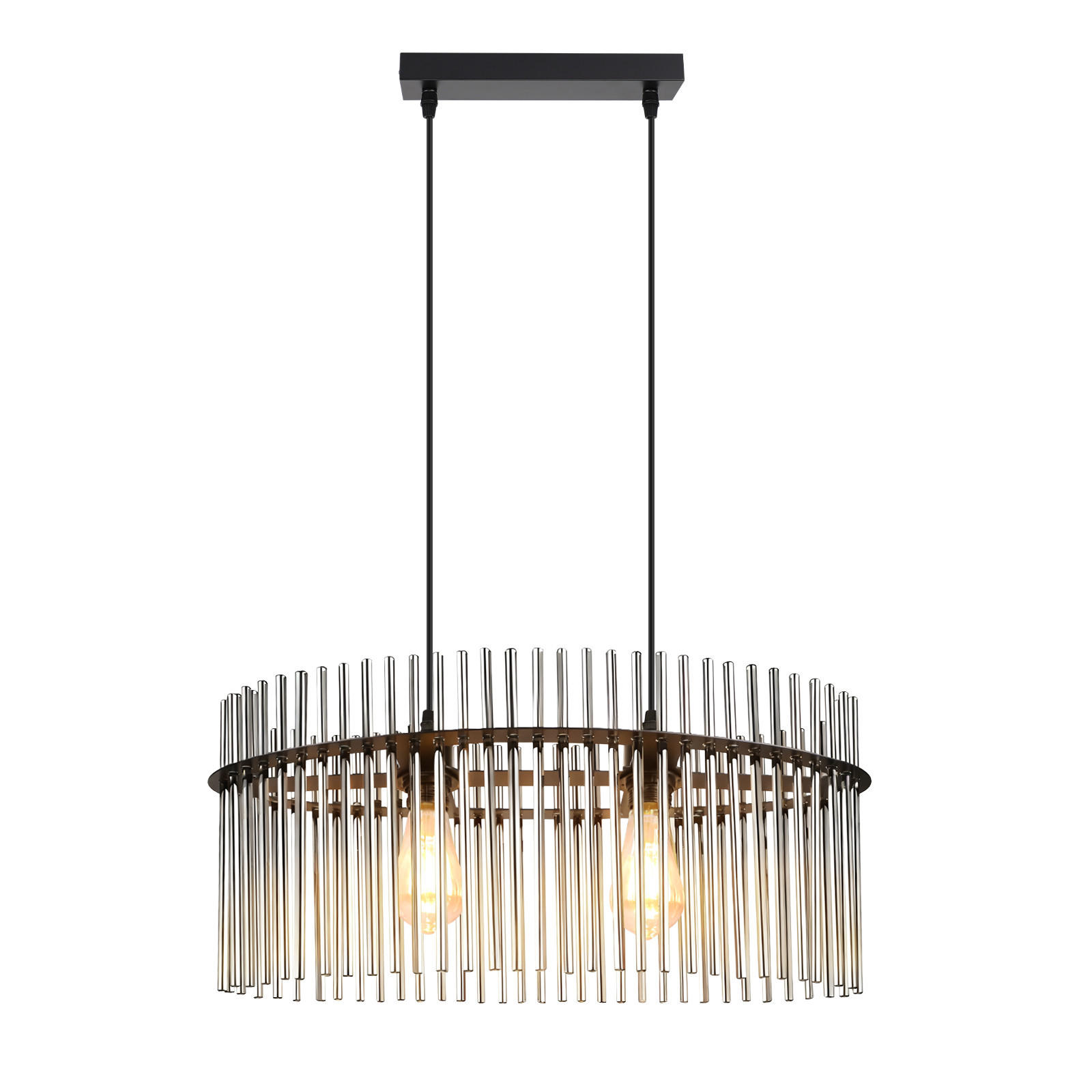 PENDELLEUCHTE Clover 25/60/150 cm - Schwarz, Glas (25/60/150cm) - ZMH