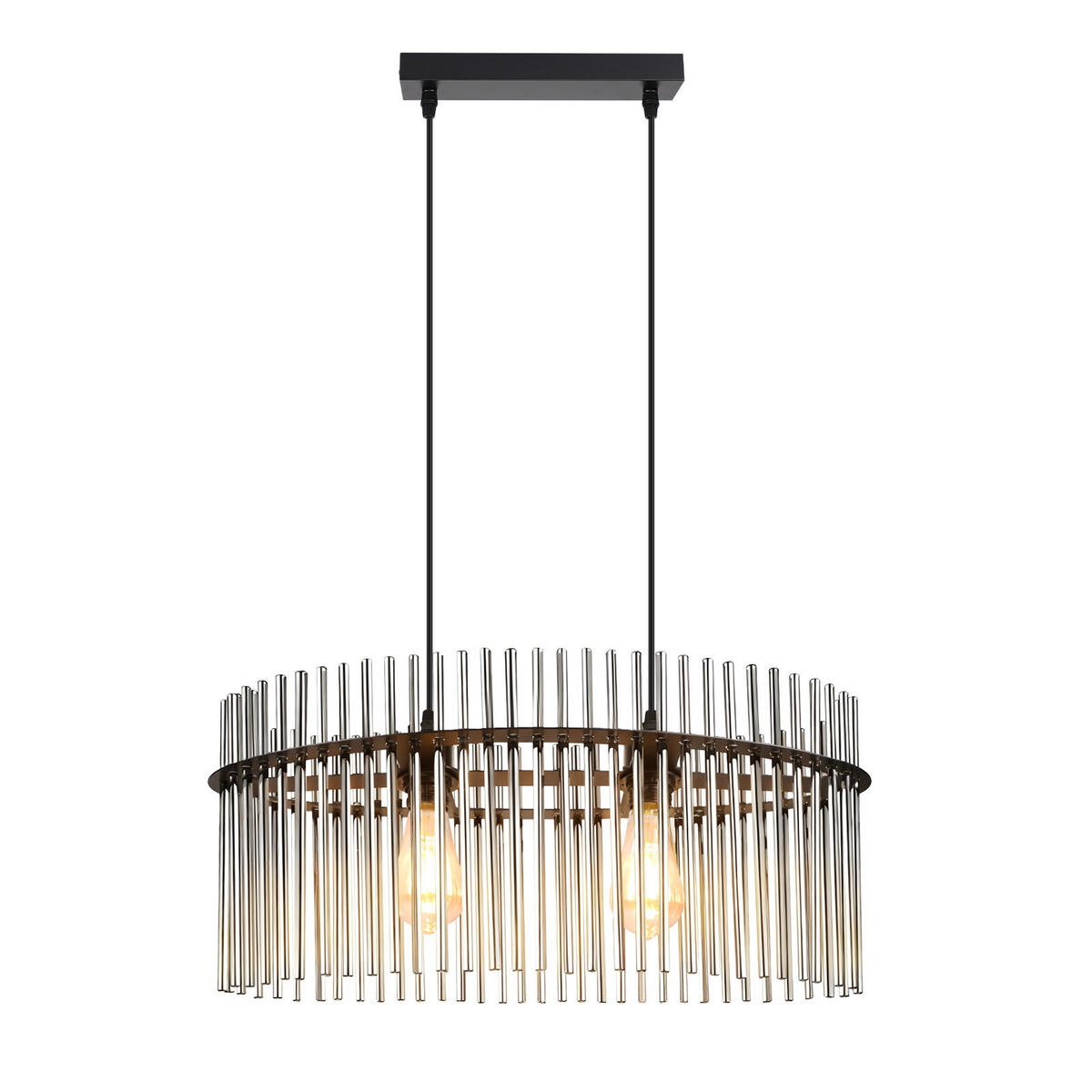 PENDELLEUCHTE Clover 25/60/150 cm - Schwarz, Glas (25/60/150cm) - ZMH