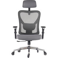 BÜROSTUHL CleverSeat Anthrazit - Anthrazit/Silberfarben, Kunststoff/Textil (70/134/70cm) - Clouvou