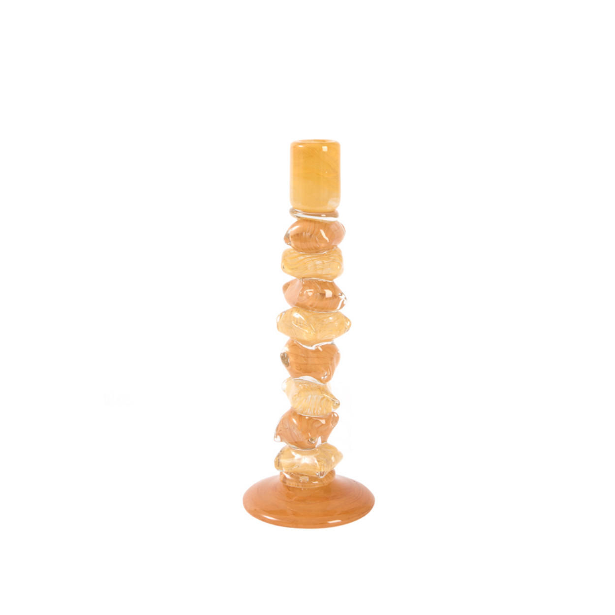KERZENSTÄNDER Estina - Orange - 11.5/11.5/35 cm - Orange, Glas (11.5/35/11.5cm) - Light & Living