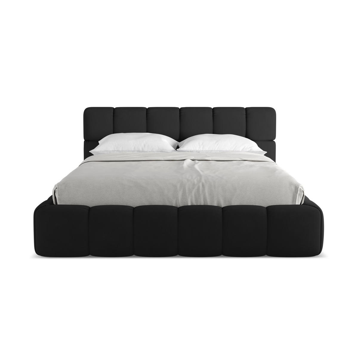 POLSTERBETT mit Bettkasten und Lattenrost 180x228 Schwarz - Schwarz, Kunststoff/Textil (160/200cm) - LaMiaSofa