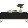 COUCHTISCH Elpis Schwarz matt Glamour 110 cm - Goldfarben/Schwarz, Holzwerkstoff/Metall (54/110/39cm) - Meble Lindner