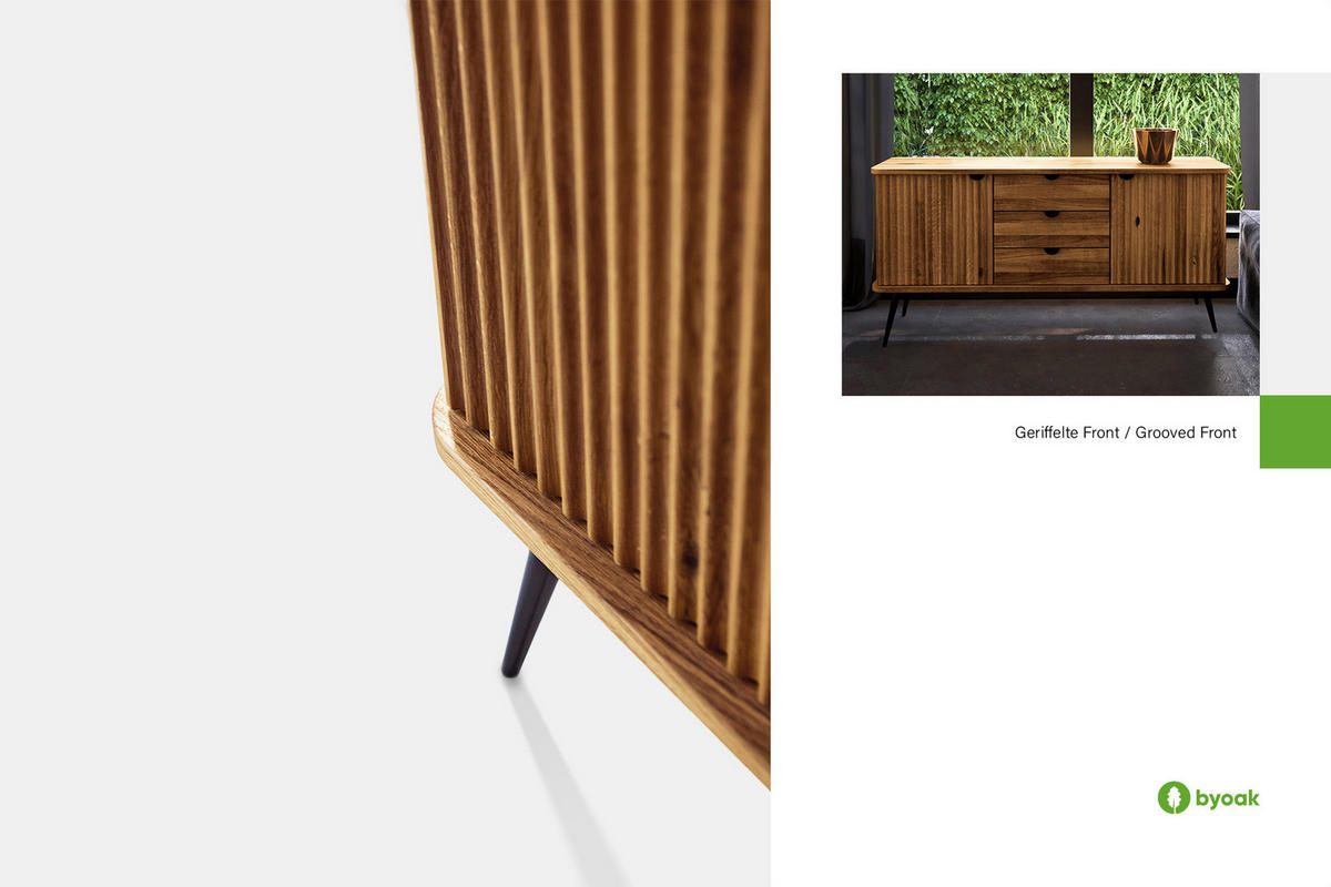KOMMODE LINA - Wildeiche, Holz (144/72/46cm) - byoak