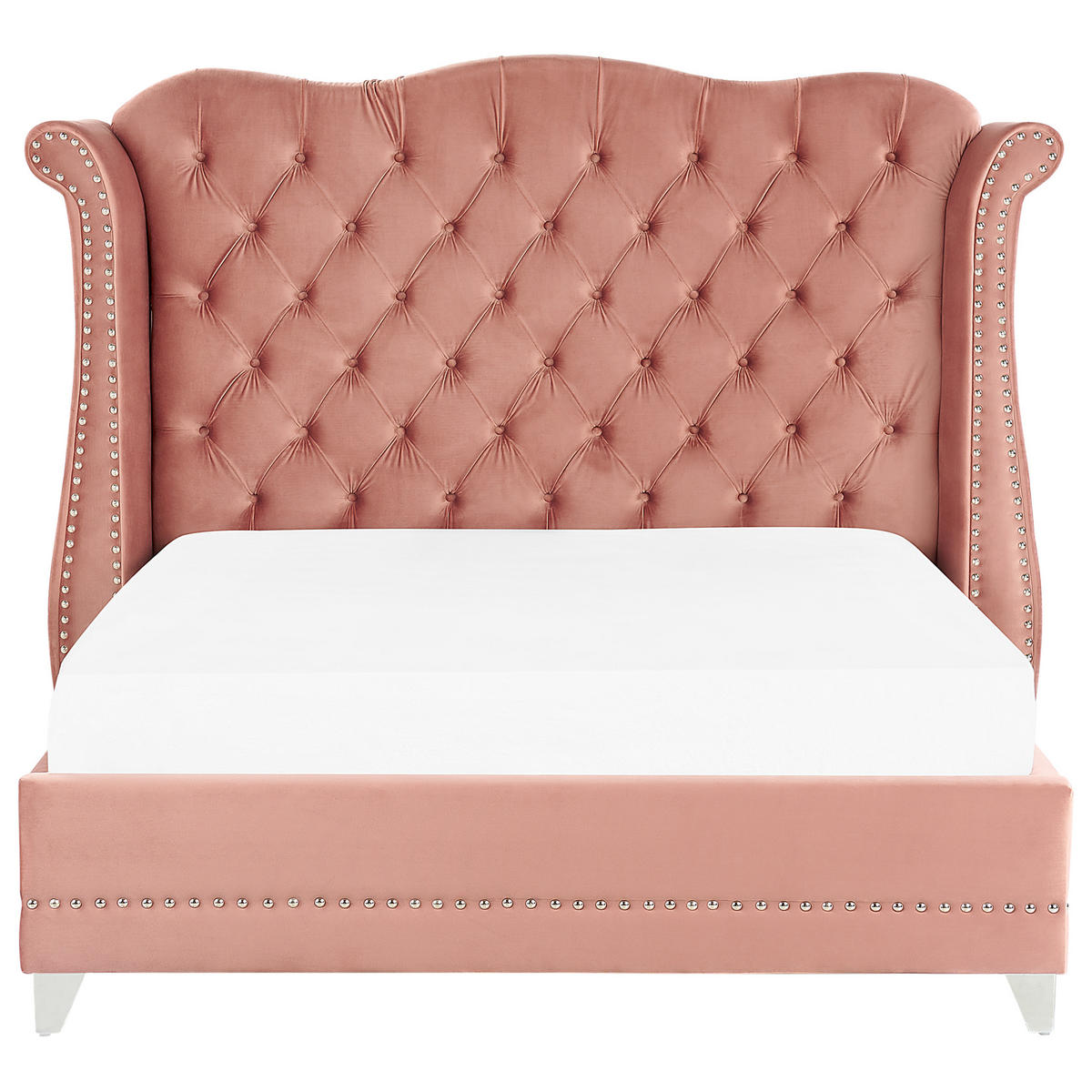 POLSTERBETT 140/200cm Rosa Ayette - Pink, Textil (140/200cm) - Beliani