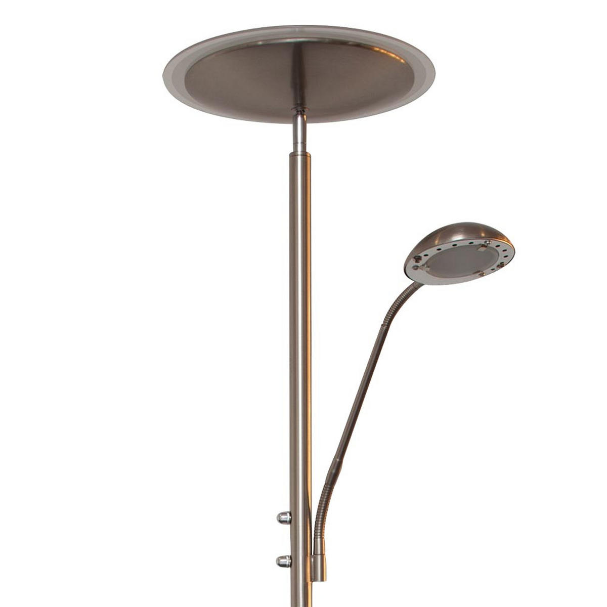 LED STEHLEUCHTE Metall Silber satiniert - Silberfarben, Glas (30/50/180cm)