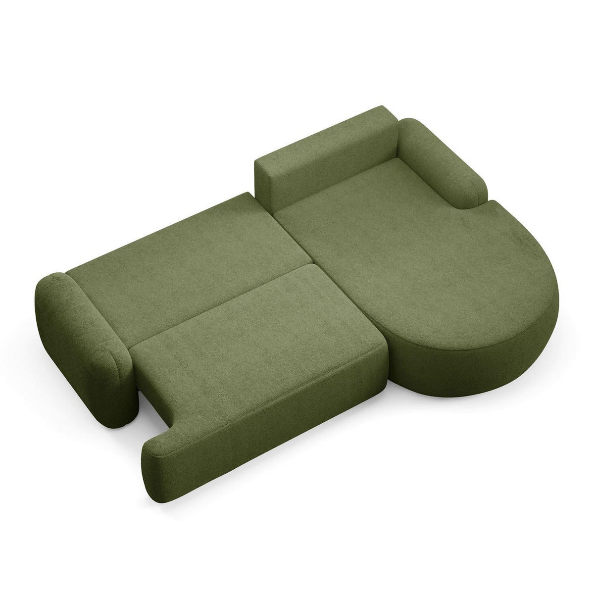 ECKSOFA CLEO mit Schlaffunktion Version Rechte QUELLE 38 - Grün, Kunststoff (264/172cm) - Lookway