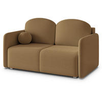 BETTSOFA SUVI II Q Orange Bucle-Stoff mit Schlaffunktion - Dunkelorange, Textil (90/85/153cm) - MASSENO