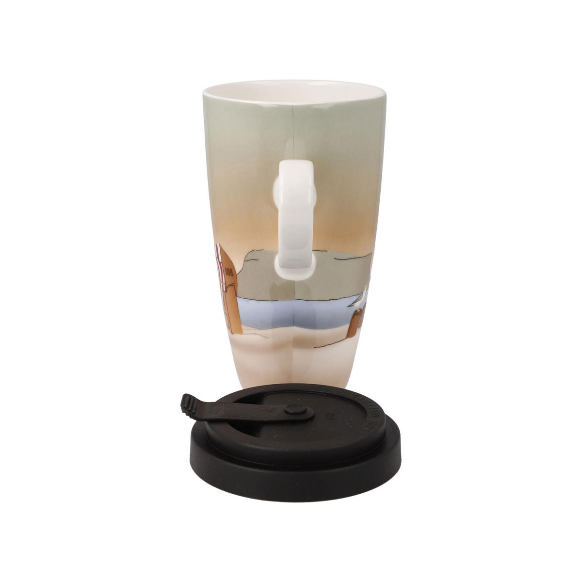 KÜNSTLERTASSE mit Deckel Sunset Mood, Scandic Home, Fine Bone China, Bunt, 15 cm - Multicolor, Keramik (0.4L) - Goebel