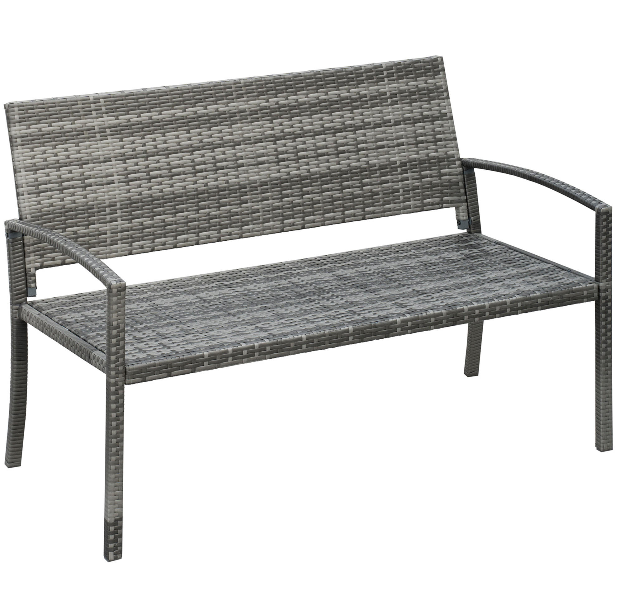 Modfu ZAHRADNÍ lavice z oceli a polyratanu 122x60x85 cm šedá pro 2 osoby s vysokou stabilitou a snadnou montáží