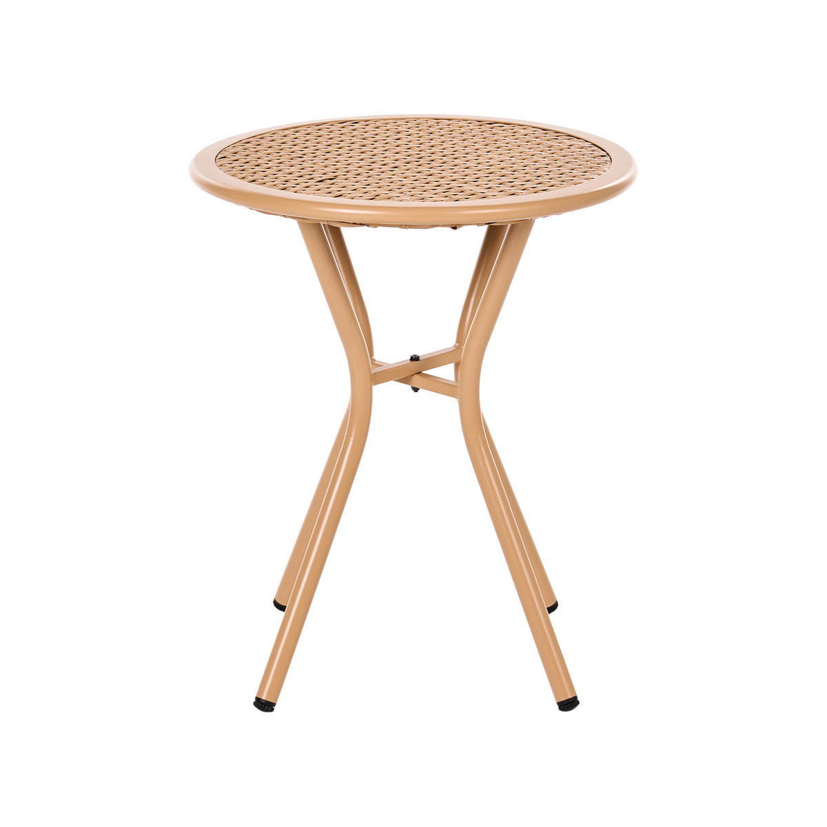 BISTRO-SET Polyrattan Hellbraun Ferla - Hellbraun, Kunststoff - Beliani