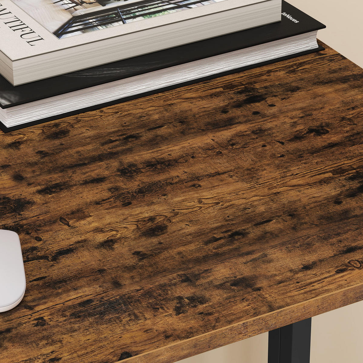 SCHREIBTISCH in rustikal mix schwarz - Braun, Holzwerkstoff (80/40/75cm) - Home Collective