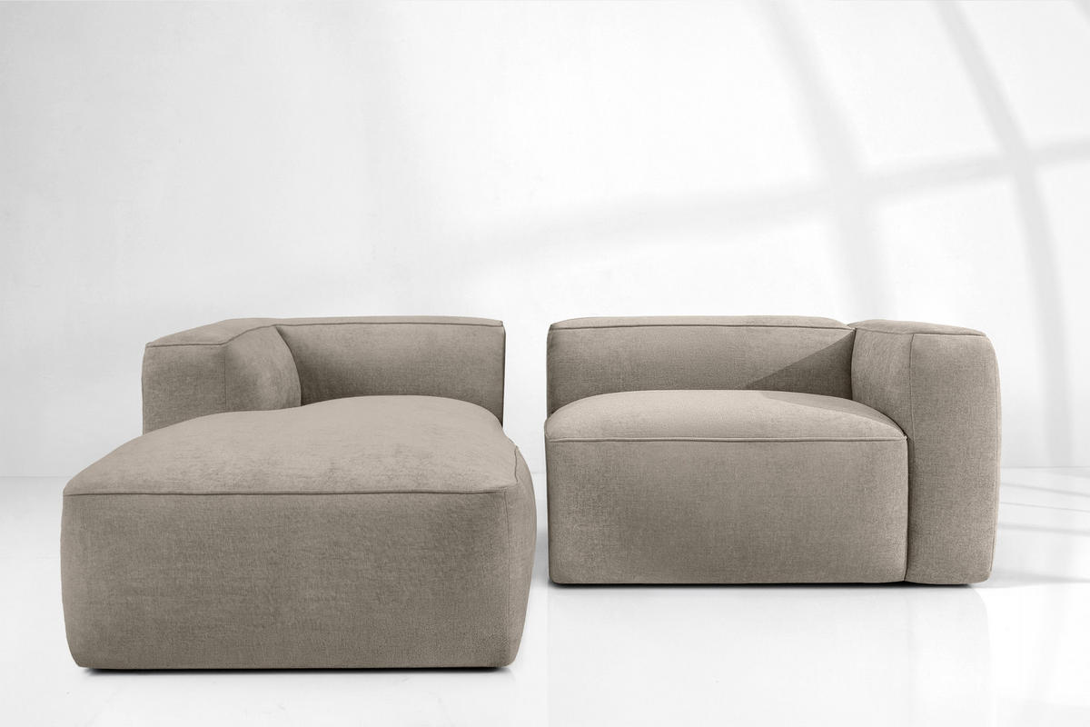 ECKSOFA LINKS FUBBO, Beige - Beige, Holz/Holzwerkstoff (225/176cm) - KONSIMO®