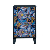 NACHTTISCH aus MDF mit FRIDA GARDEN - Blau, Holzwerkstoff (30/65/40cm) - RNT By Really Nice Things