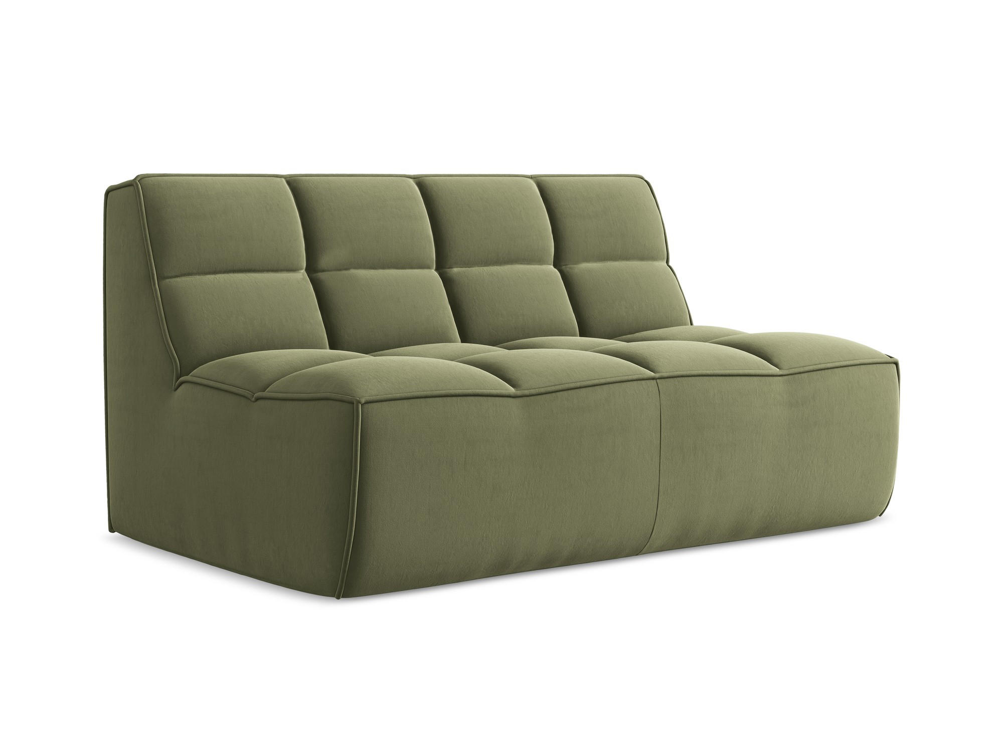 2-SITZER-SOFA Samt Stoff Grün - Schwarz/Olivgrün, Kunststoff/Textil (160/75/93cm) - Makamii