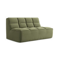 2-SITZER-SOFA Samt Stoff Grün - Schwarz/Olivgrün, Kunststoff/Textil (160/75/93cm) - Makamii