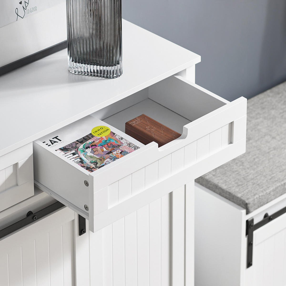 SIDEBOARD Weiß - Weiß, Holzwerkstoff (104/93/35cm) - SoBuy