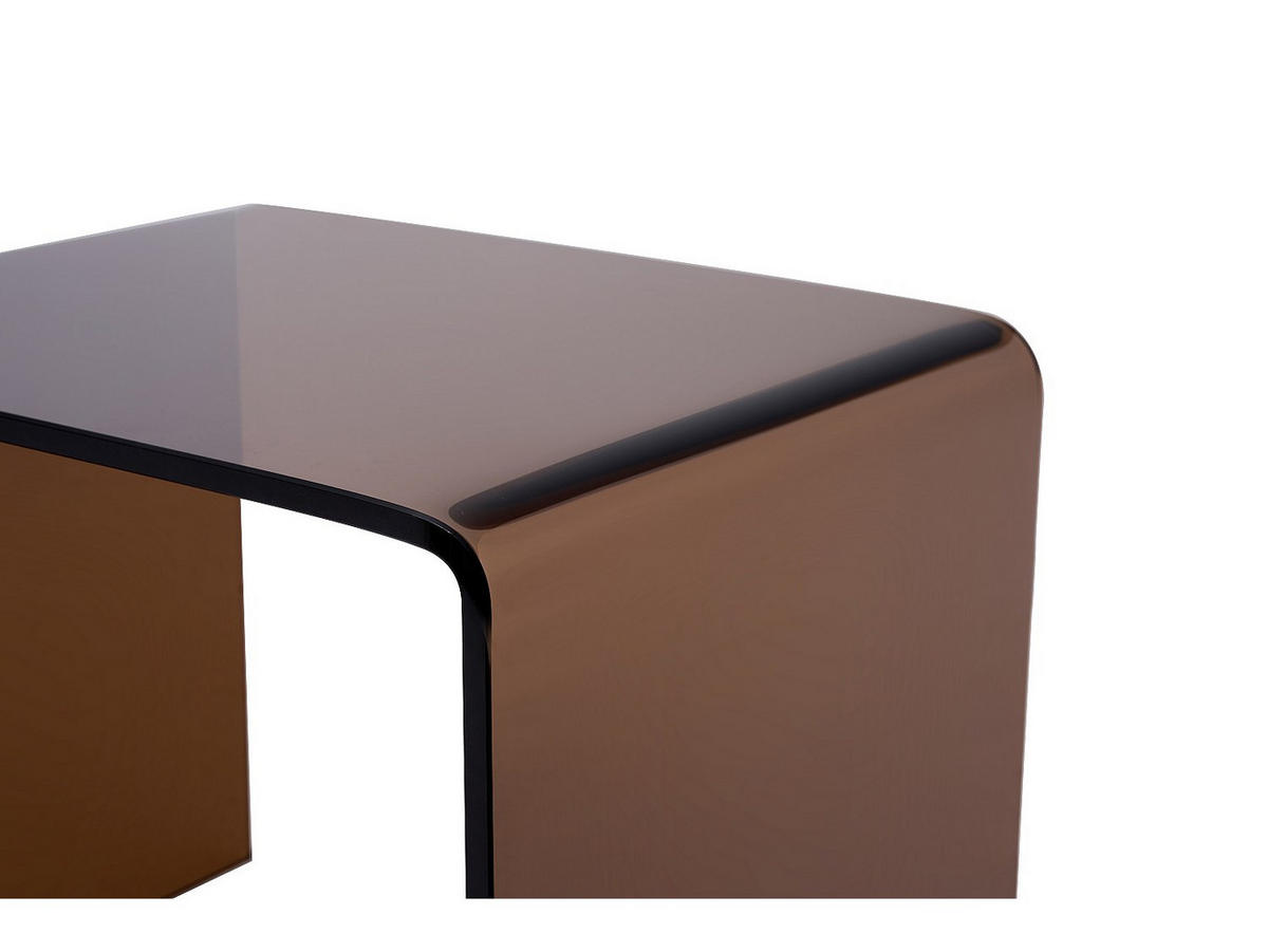 NACHTTISCH - 50 cmcm x 40 cmcm - Glas - Transparent, Braun - SUZANA - Transparent/Braun, Glas (50/40/40cm) - Vente-Unique