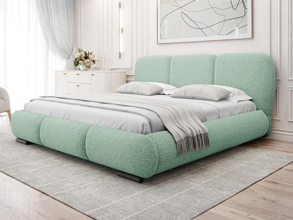 POLSTERBETT Rosa - Eichefarben/Schwarz, Holz/Textil (180/200cm) - MIRJAN24