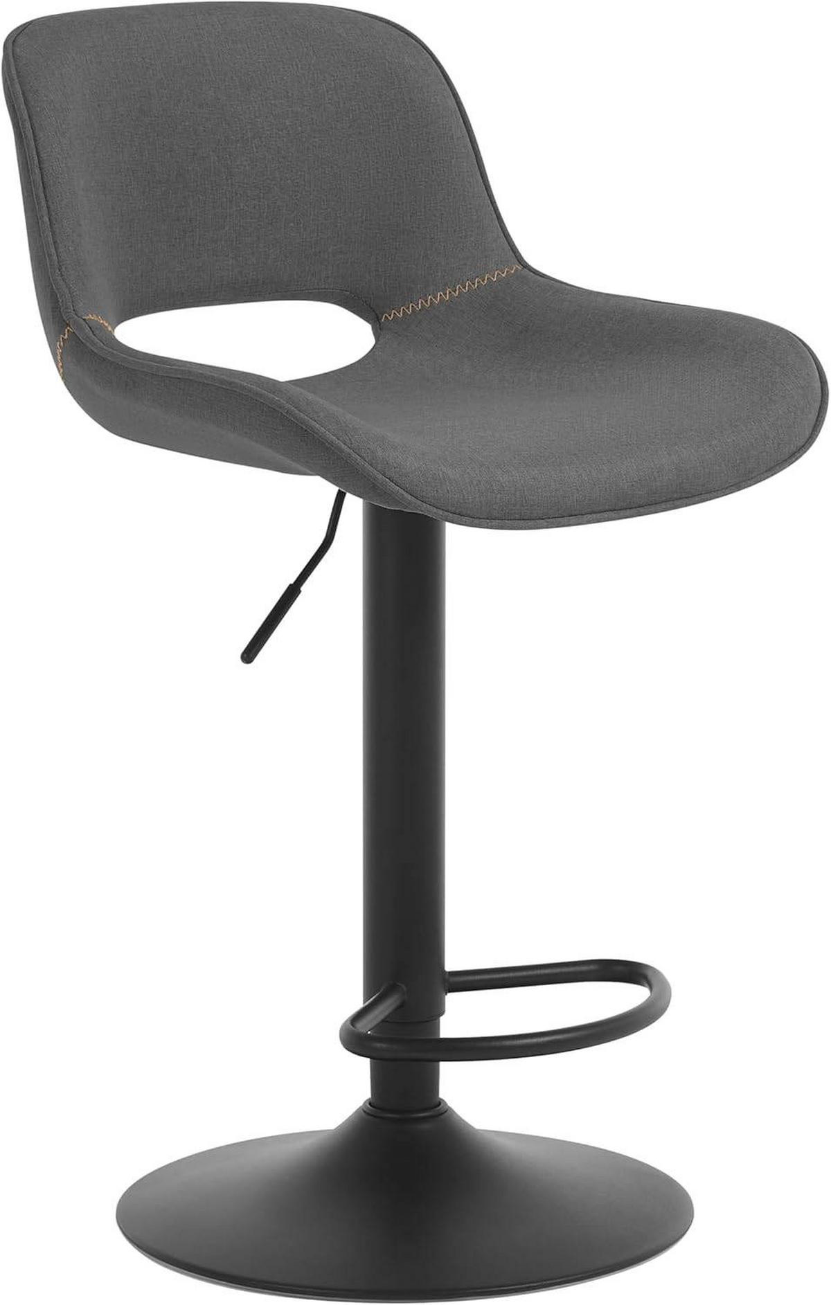 BARHOCKER höhenverstellbar, aus Metall - Grau, Textil/Metall (49/106/49cm) - Woltu