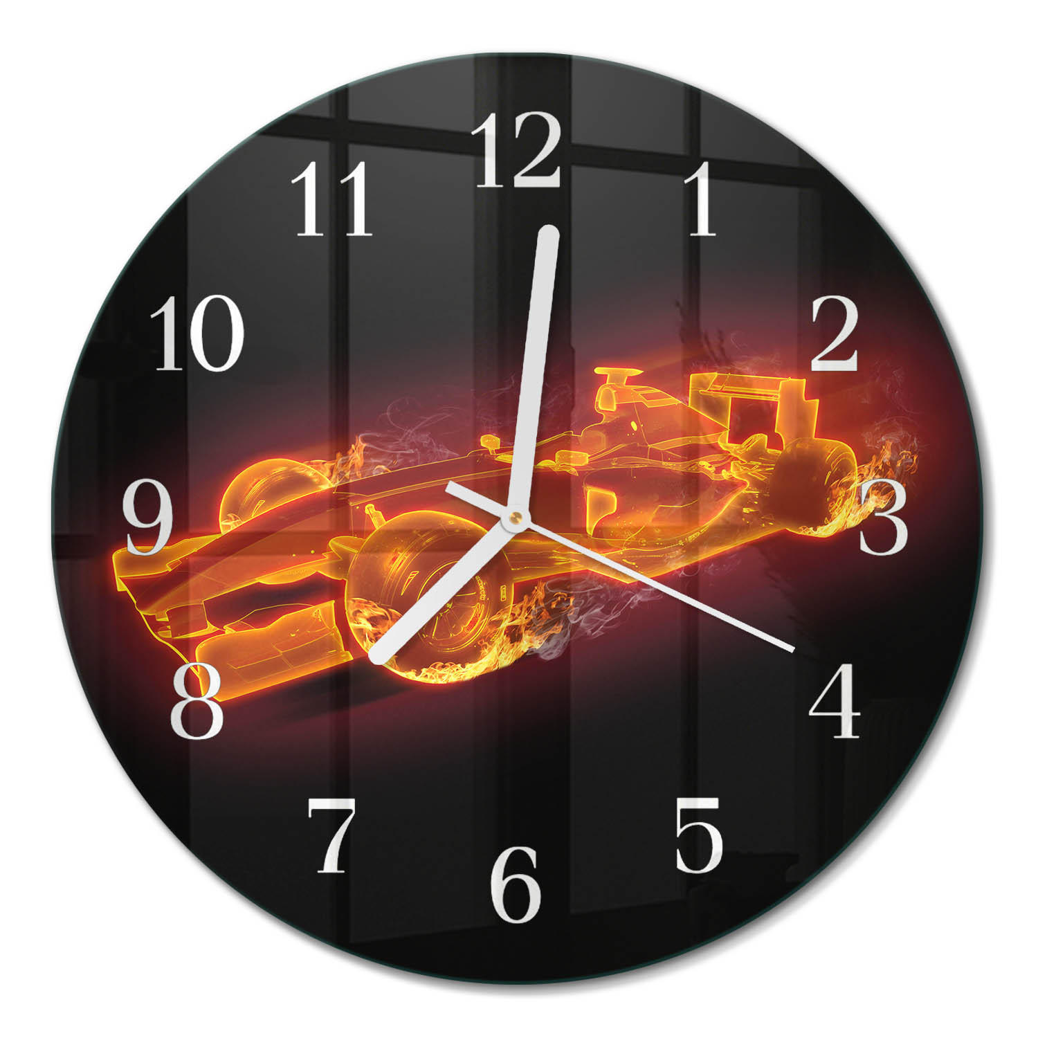 WANDUHR fi30 cm - Schrott - Orange, Glas (30/30/0.4cm) - TULUP