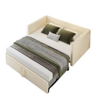 SCHLAFSOFA 90/200 cm beige mit Liegefunktion und Stauraum - Beige, Holz