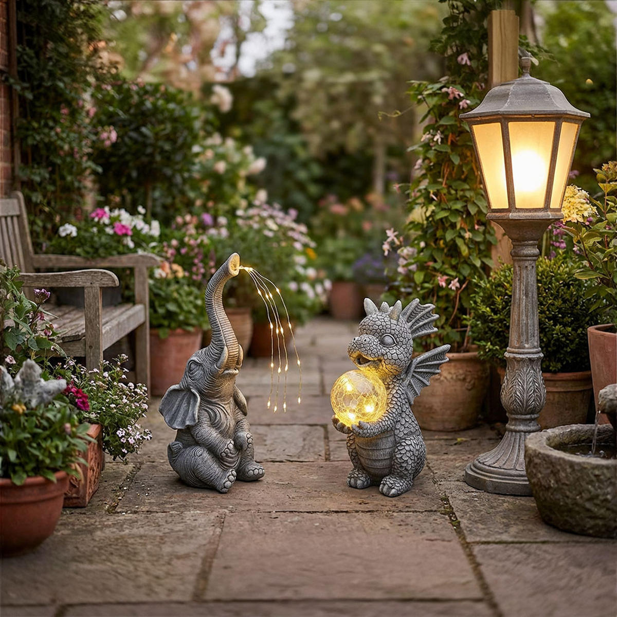 LED AUSSENLEUCHTE Grau Kunststoff 2er Set - Grau, Glas (19/13.5/27.5cm) - Globo Lighting