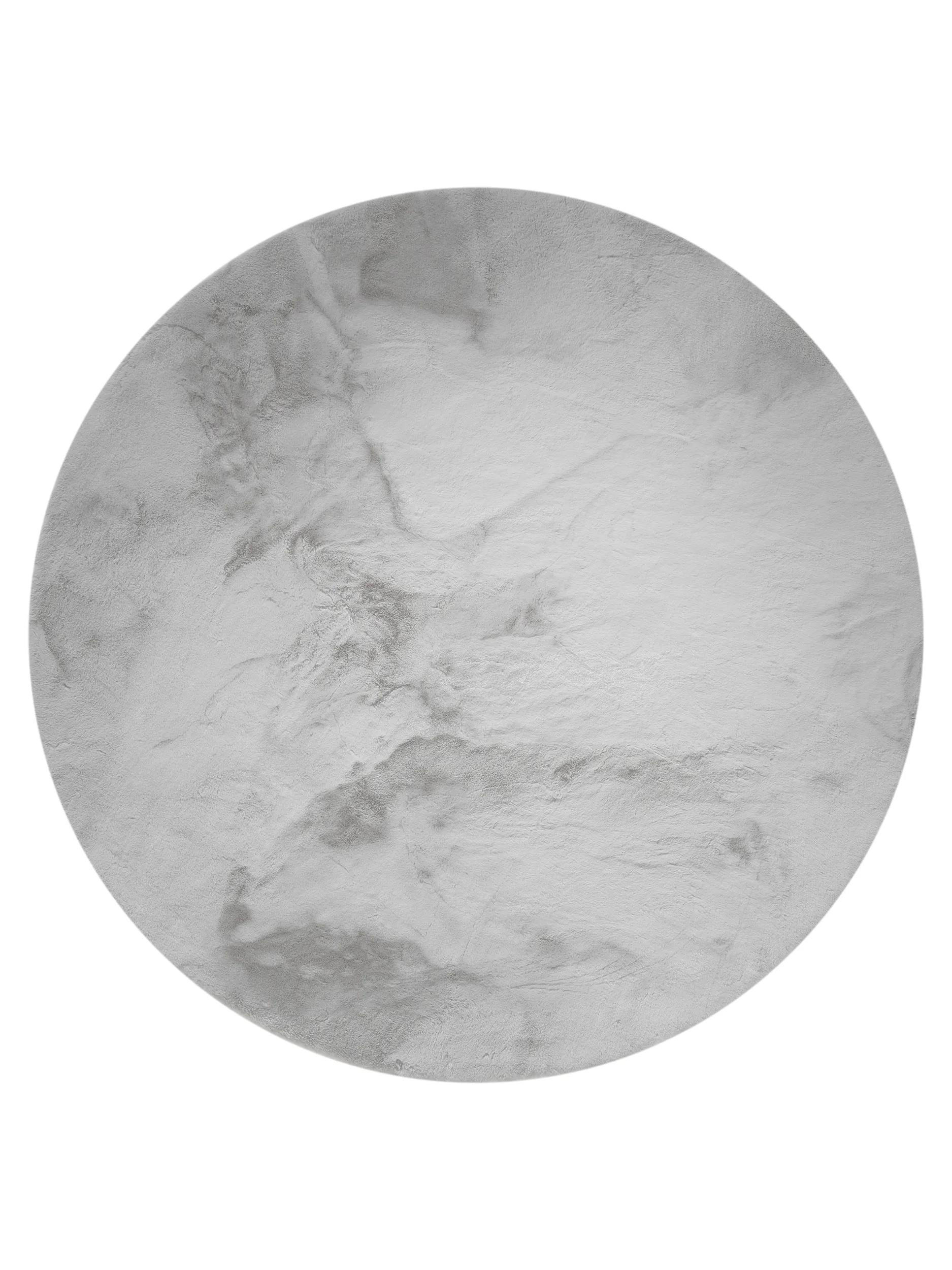 KUNSTFELL-TEPPICH Dave Grau ø 120 cm rund - Grau, Kunststoff/Textil (120/120cm) - benuta Nest