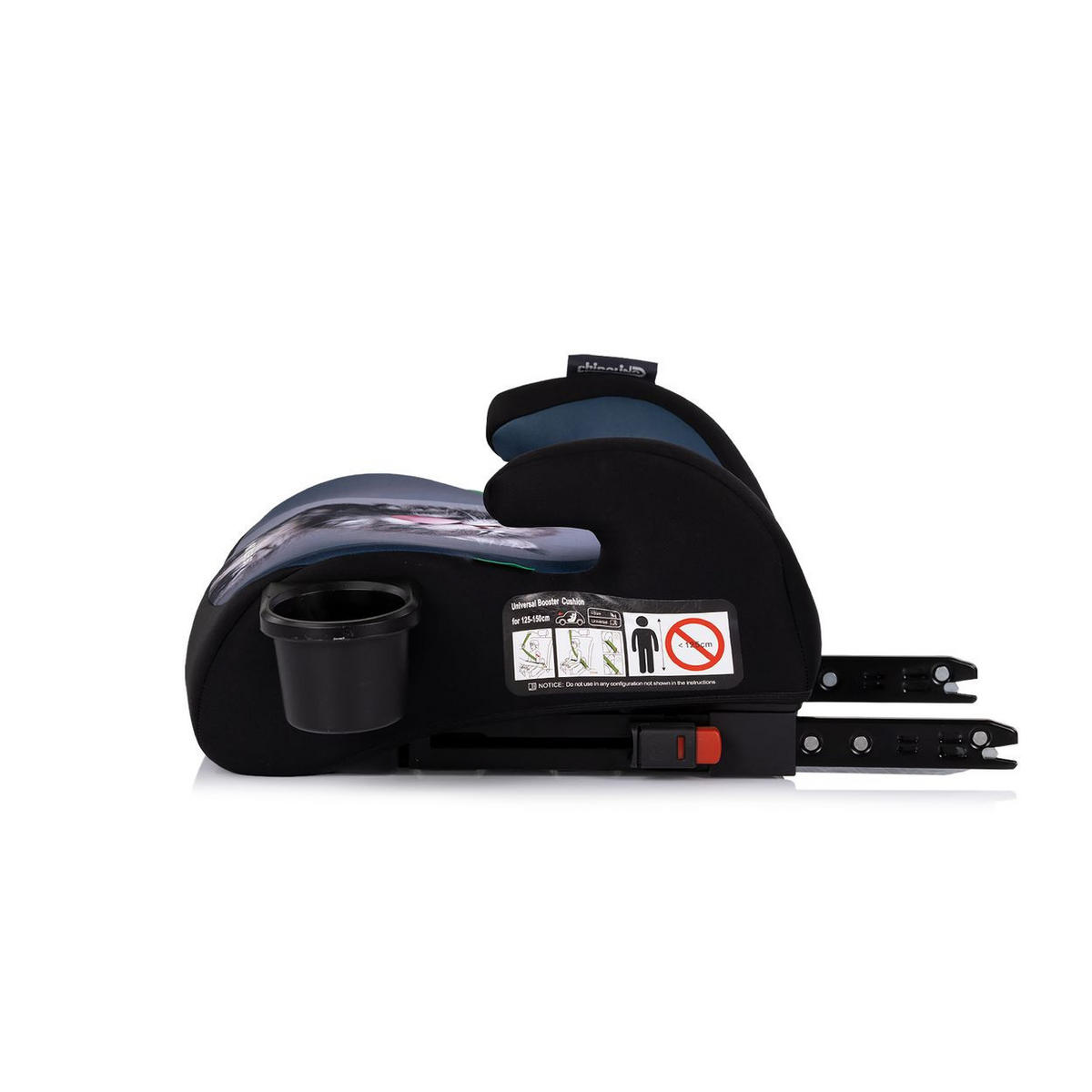 KINDERSITZERHÖHUNG Go Boost schwarz i-Size Isofix (125-150cm) Getränkehalter - Schwarz, Kunststoff (42/22/38cm) - Chipolino