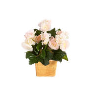 KUNSTPFLANZE Künstliche Begonie - Steckpflanze - Tim 20 cm - Pink, Kunststoff (20cm) - aplanta