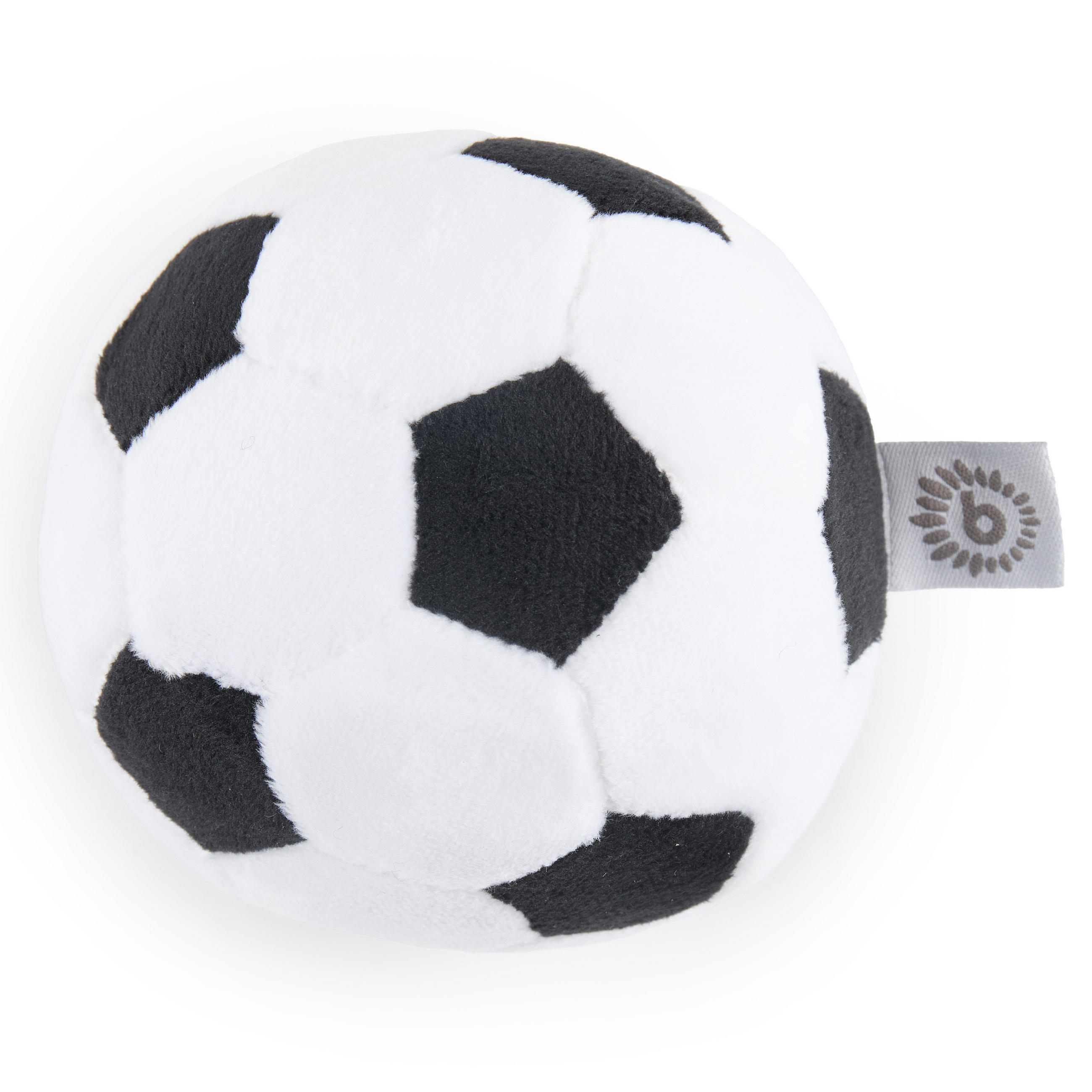 SOFTBALL Fußball mit Rassel Ø 10 cm Stoffball Baby mit Rassel weicher Plüschball kleiner Greifball Baby Sp - Weiß, Textil (10/10cm) - Bieco Spielwaren