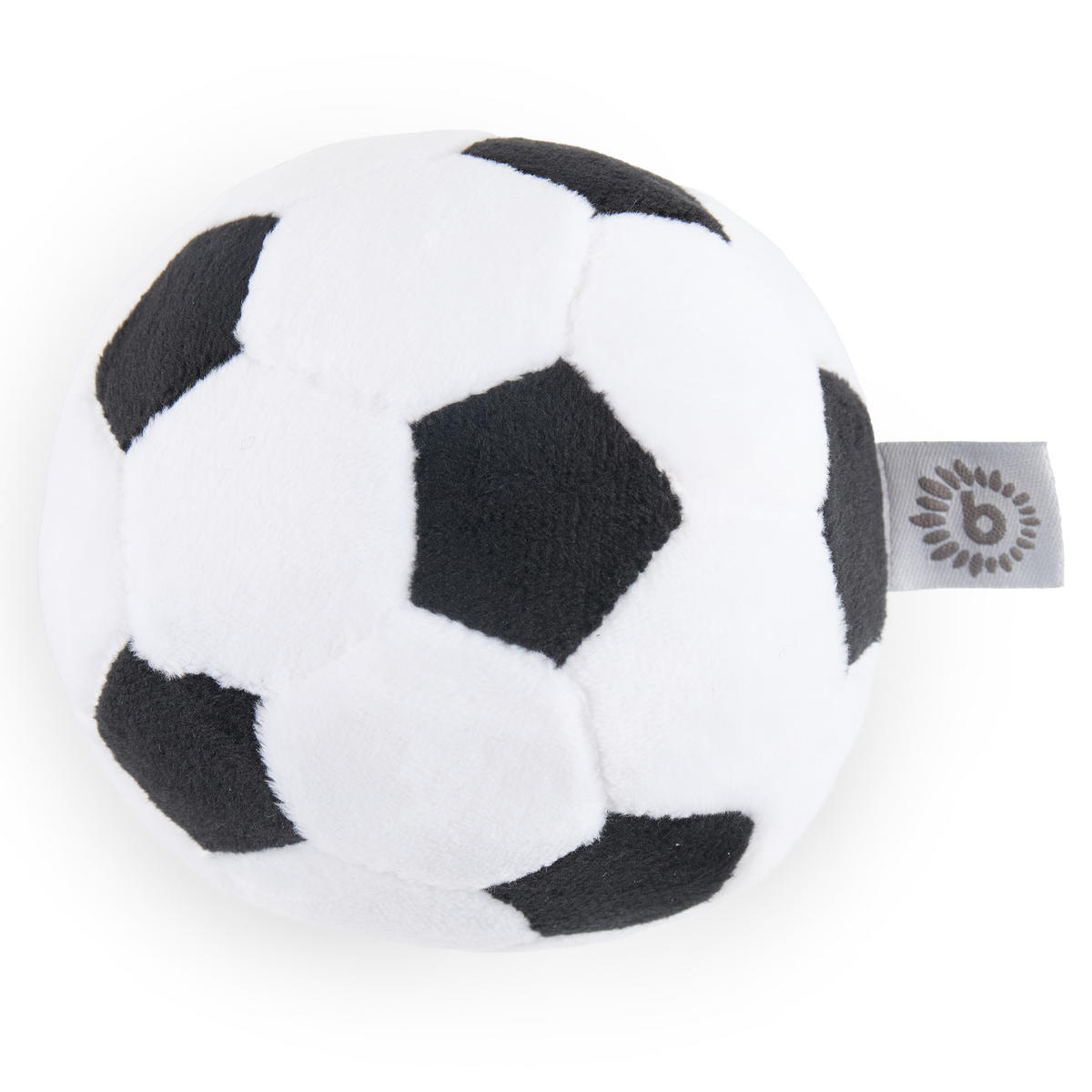 SOFTBALL Fußball mit Rassel Ø 10 cm Stoffball Baby mit Rassel weicher Plüschball kleiner Greifball Baby Sp - Weiß, Textil (10/10cm) - Bieco Spielwaren