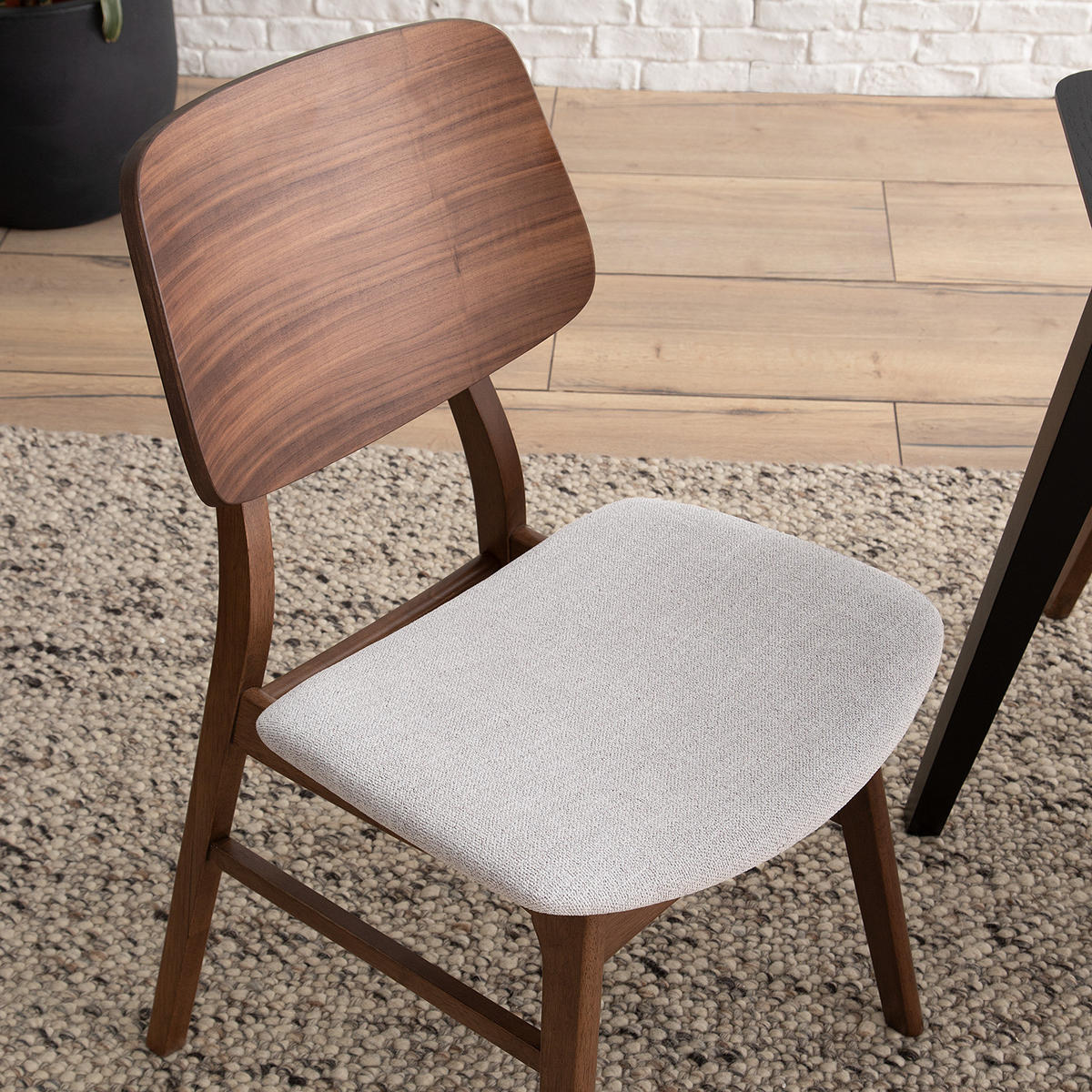 ESSZIMMERSTUHL - Webstoff / Gummibaum massiv - Hellgrau, Textil (47/81/53cm) - home24