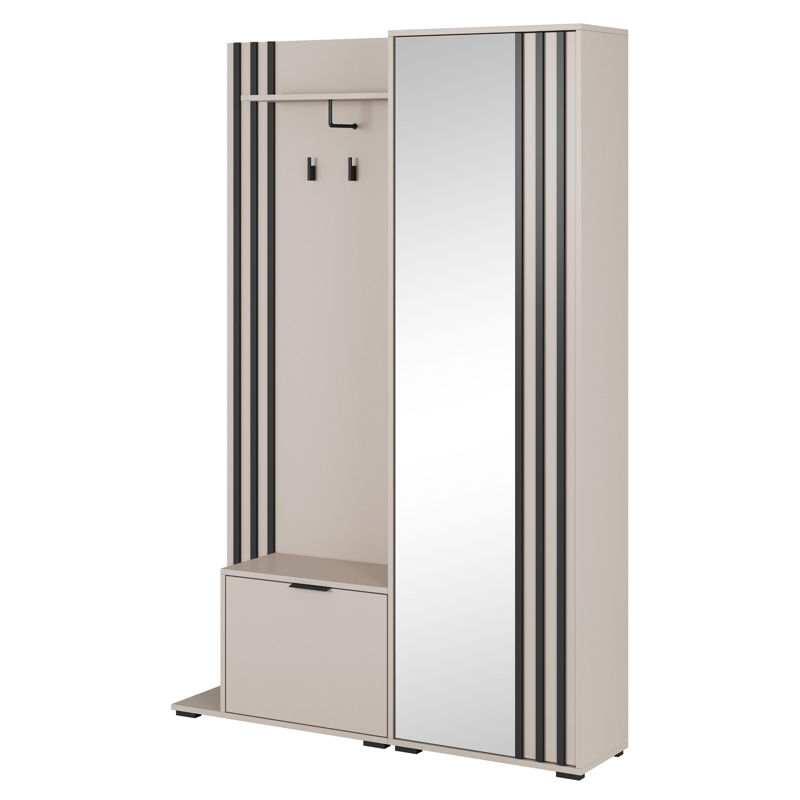 GARDEROBENSCHRANK NELIANA 131/192/40 cm Modern Garderobe-Set Kaschmir - Kaschmir, Holzwerkstoff (131/192/40cm) - MASSENO